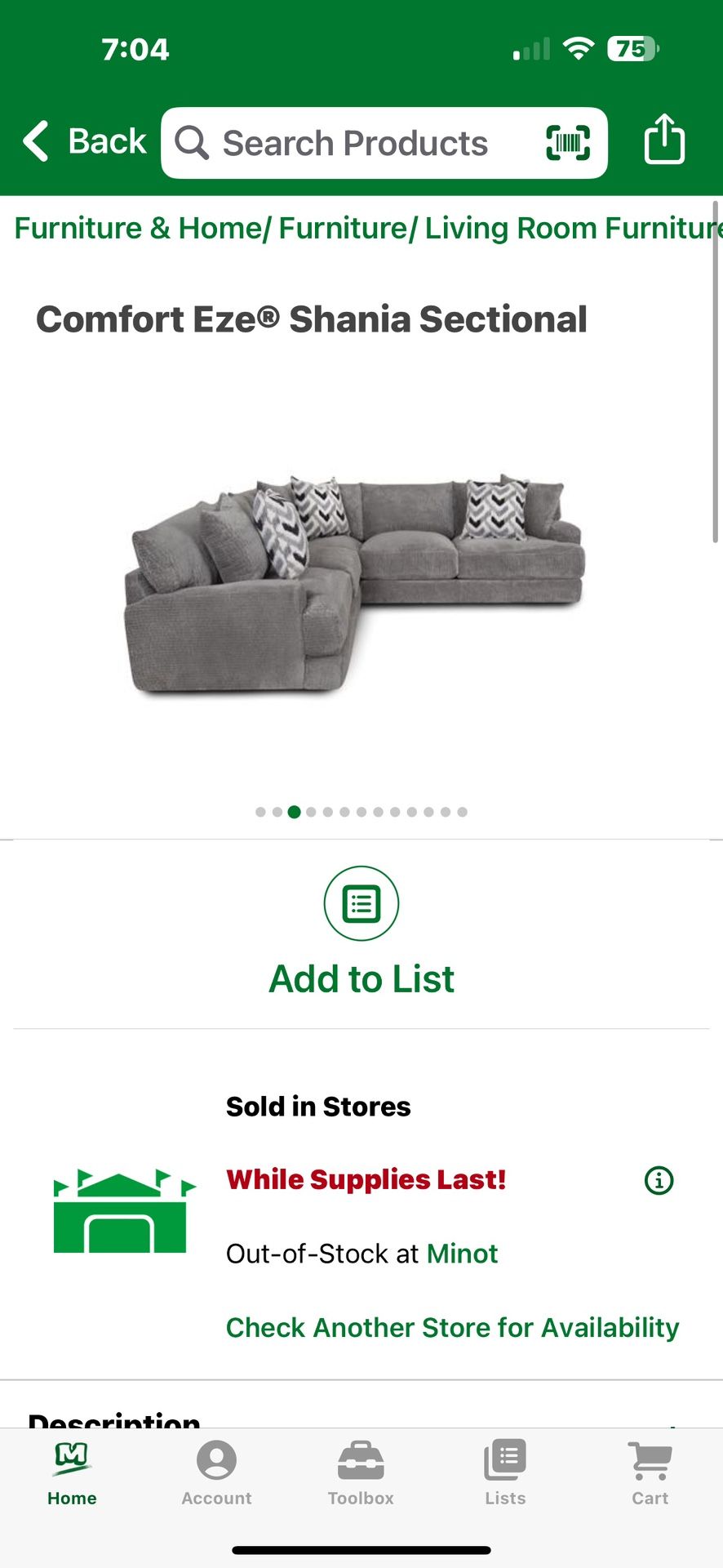 Brand New Sectional With Ottoman, Matching Throw Pillows