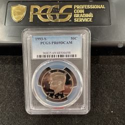 1993 S Gem Proof Kennedy Half Dollar Graded At PR69 With A Deep Cameo C-20