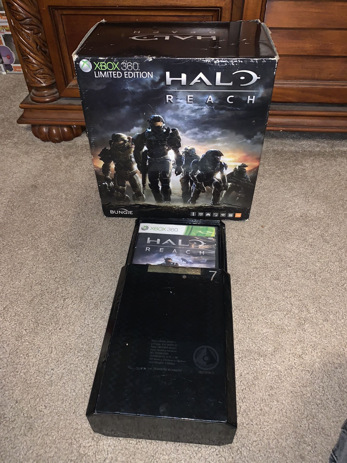 Microsoft Xbox 360 S 250GB Halo Reach Limited Edition Console Complete in Box + Game VGC