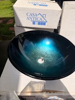 Brand New Fade To Night Glass Vessel Sink 16x16