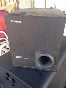 Powers amplified Aiwa sub woofer
