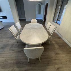 Gray Washed Dining Table With Chairs