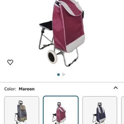New Foldable Grocery Getter Shopping Cart With Seat