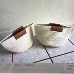2 Pieces Cotton Basket Set