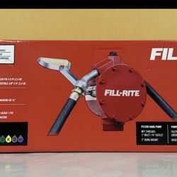 Fill-Rite FR152 Fuel Transfer Piston Hand Pump With Hose And Nozzle Spout Sealed