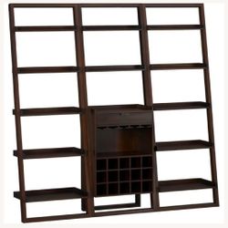 Crate & Barrel Sloane Leaning Shelves w/ Wine Bar