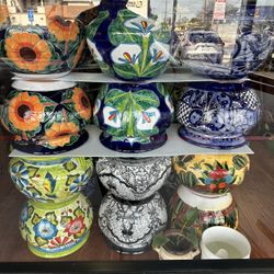 Macetas, Talavera, Barro,Equipales,decoraciones Para Patio Y Jardín. Precios Varían