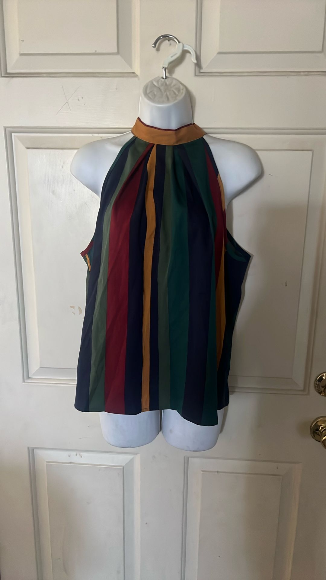 SHEIN Multicolor Striped Women’s Halter Top Aixe L 