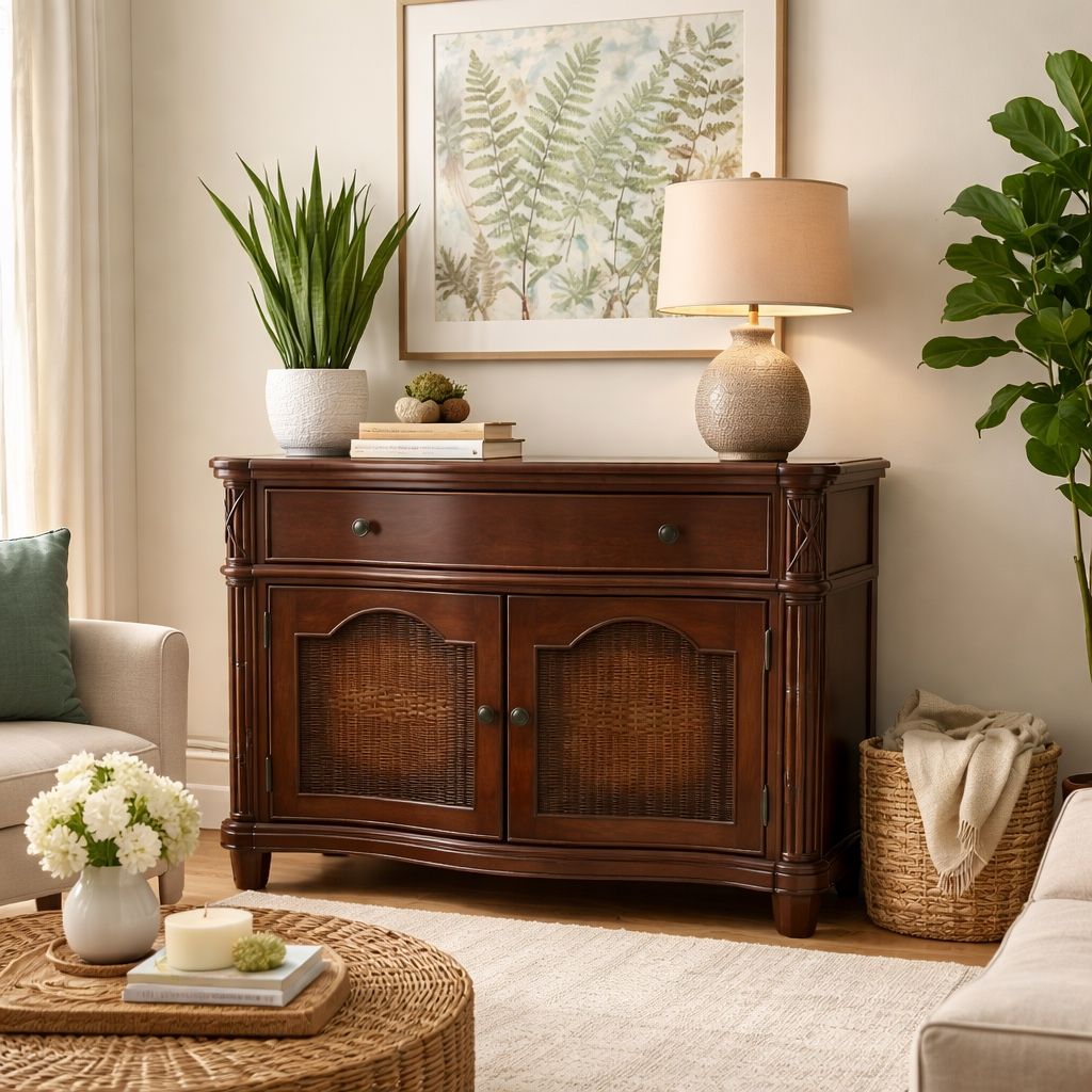 Beautiful Wood Accent Cabinet / Buffet โ Rustic Style
