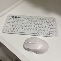 Logitech Keyboard & Mouse (White) 