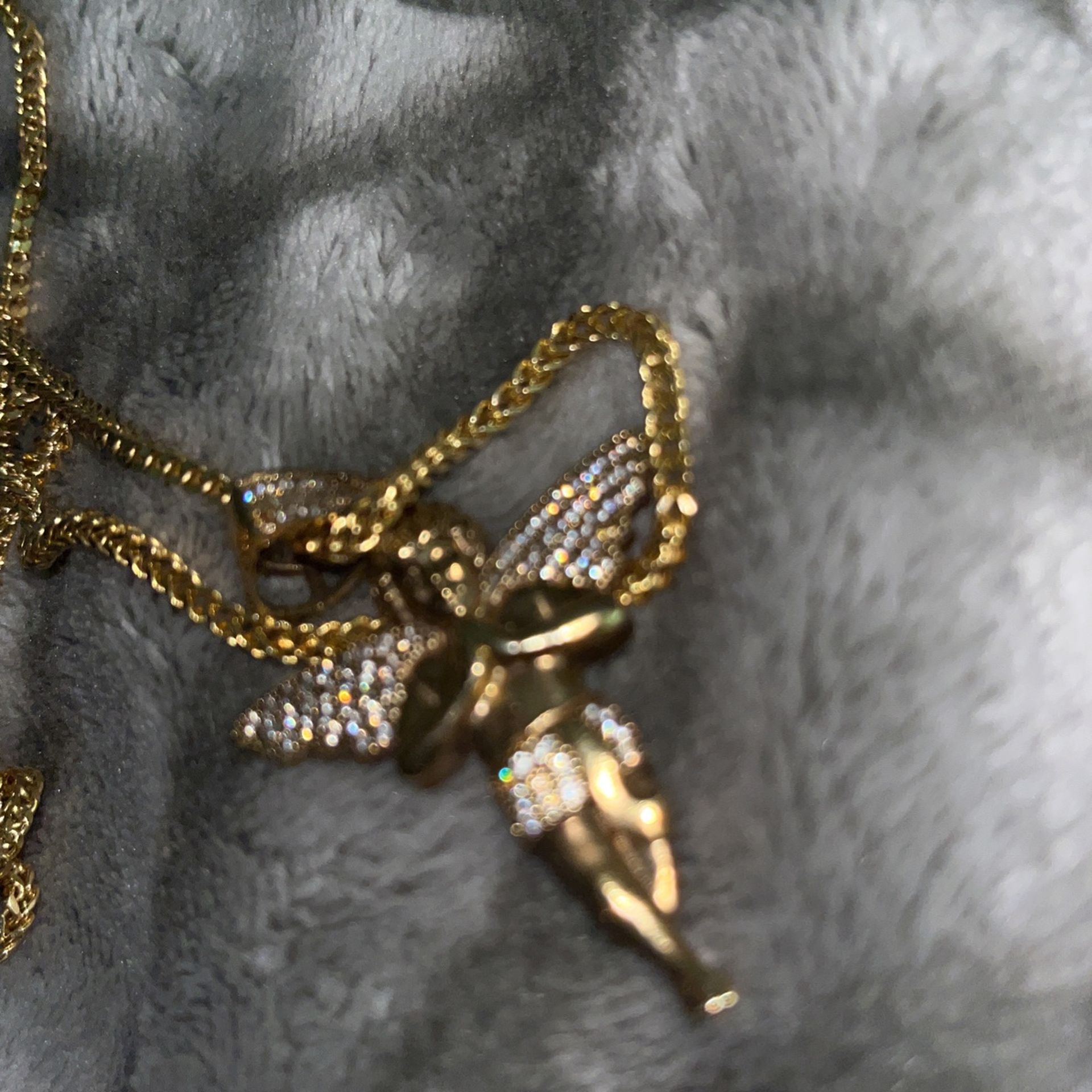 Mens Angel 10k Pendant With 10k Chain 