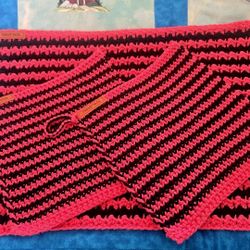 🎄Christmas gift🎄hand-made crochet dish towel and 2 hot pads
