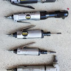 7 Lot Central Pneumatic Air Tools Grinder Ratchet Metal Saw Cut Off Mini Angle 