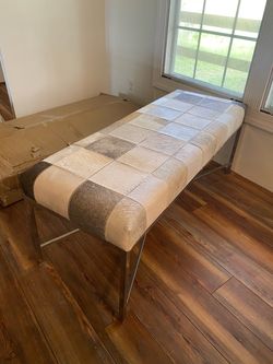Cowhide Bench Seat