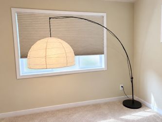 IKEA Arc Floor Lamp with Large Paper Shade – Black