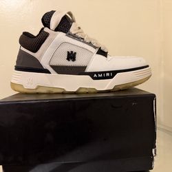 AMIRI MA-1 Sneakers White Black Gray Size 8 Men’s Authentic With Box Excellent Condition