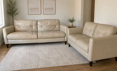 Matching leather sofa + delivery included
