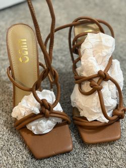 Brown Ego Lace Up Heels
