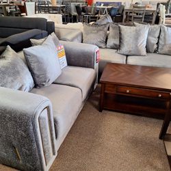 Impreza Silver Galaxy Sofa And Love Seat 
