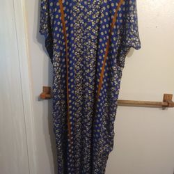 Women's Blue Floral Kaftan