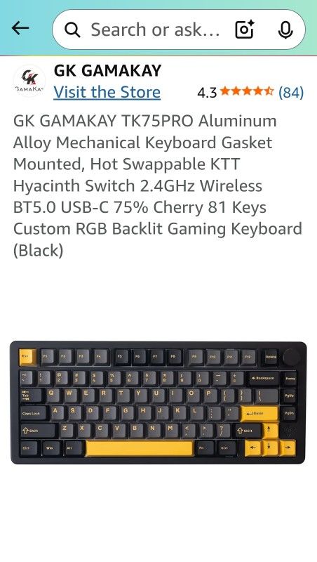 GK Gamakay Tk75Pro Alluminum Alloy Mechanical Keyboard