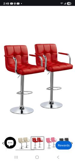 Red Yaheetech Bar Stools 