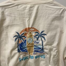 Cream T-shirt  surfboard Brand new Birdwell Beach Britches Vans HUF RVCA 