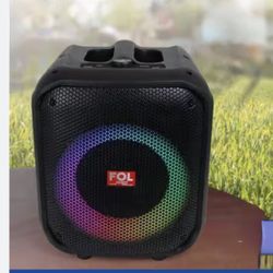 FOL FS-L1206   Bluetooth Rechargeable Speaker With  Wireless  Microphone   & LED Lights 🎤🎼