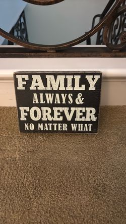 Family Always & Forever Wood Sign