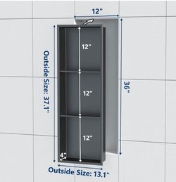 Recessed 3 Tier Bathroom Shower Insert Cabinet OBO