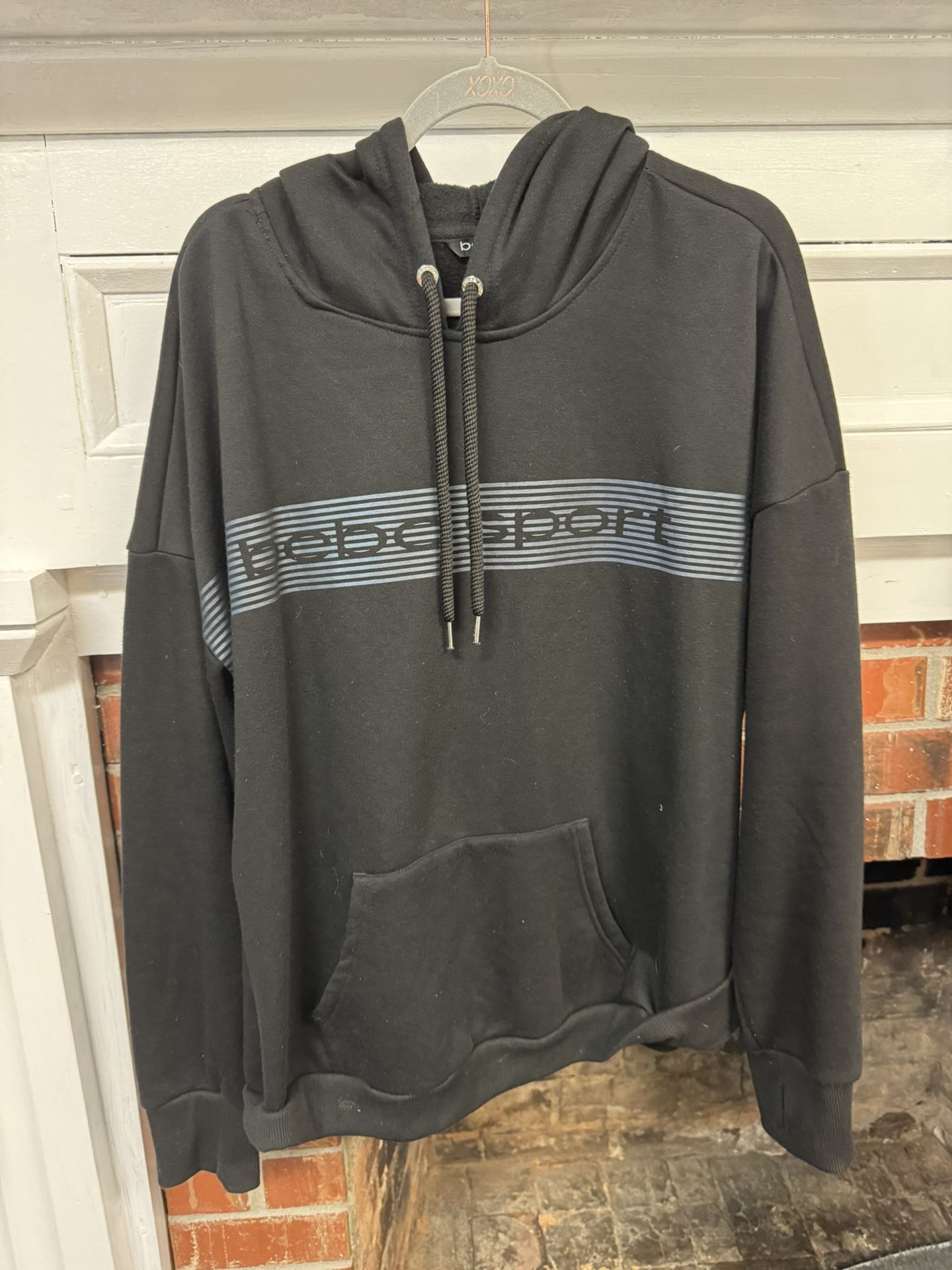 BEBE SPORT HOODIE BLACK THUMB HOLES WOMENS SIZE 3XL