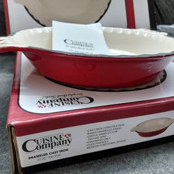NEW!! Business Company Enameled Cast Iron Pie Pan