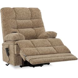 Irene House Big Tall Man Power Lay Flat Lift Recliner Extra Large Oversized Wide Heat Massage Dual Motor Up to 400 LBS Electric Chairs,9205L Extended 