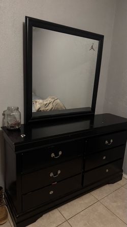 Black Dresser with Mirror