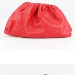 Bottega Leather  Red  Clutch  Bag 