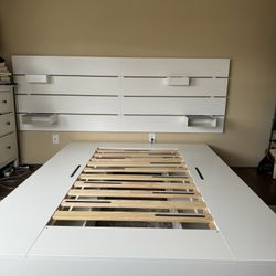 Bed Frame W/ Headboard And Storage Drawers