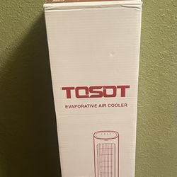TOSOT Evaporative Air Cooler, 43" Tower Fan Oscillating 80°, 3 Speed Quiet Cooling Fan with 2 Ice Packs, Remote Control, Removable 4L Water Tank, Mist