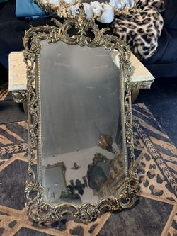 Vintage Brass Framed Mirror