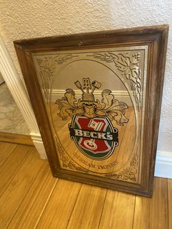 vintage Beck’s Beer advertising pub/bar mirror Sign 20” X 14”