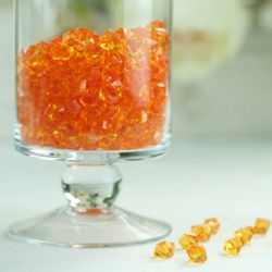 400 Pack Orange Mini Acrylic Ice Bead Vase Filler 