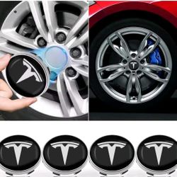 Tesla 60mm Rim Center Caps . Solid Black Are 56mm Shipping Available