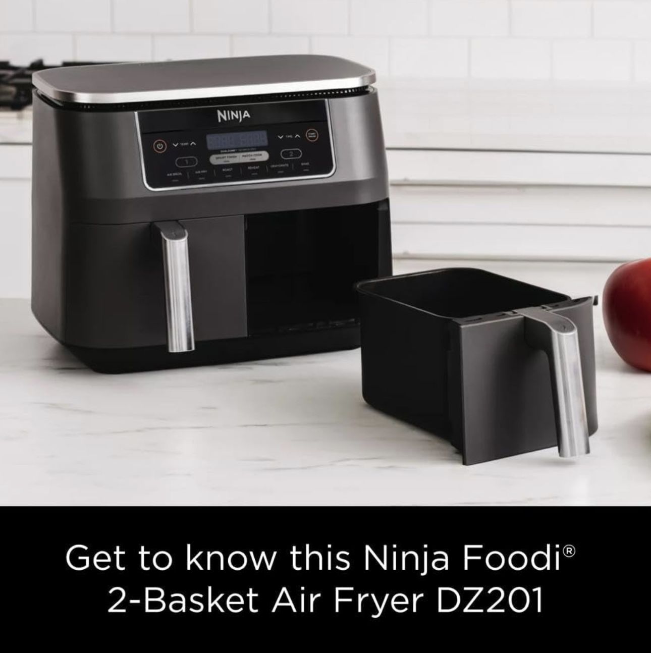 Ninja DZ201 Foodi in Basket Air Fryer DualZone Technology,