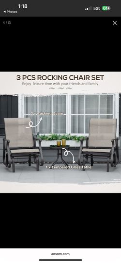 Double Chair And Table Set