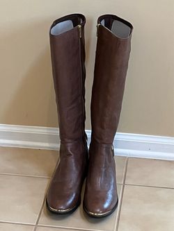 New Steve Madden 18” High Knee Brown Leather Boots