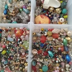 2 Small Boxes Assorted Glass Beads