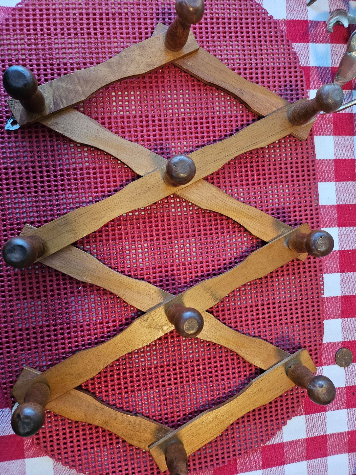 Antique Wooden Accordion Rack