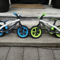 Two Chillafish BMXie Balance Bikes