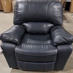 Signature Design by Ashley - Leesworth Modern Power Rocker Recliner, USB Port, Top Grain Leather