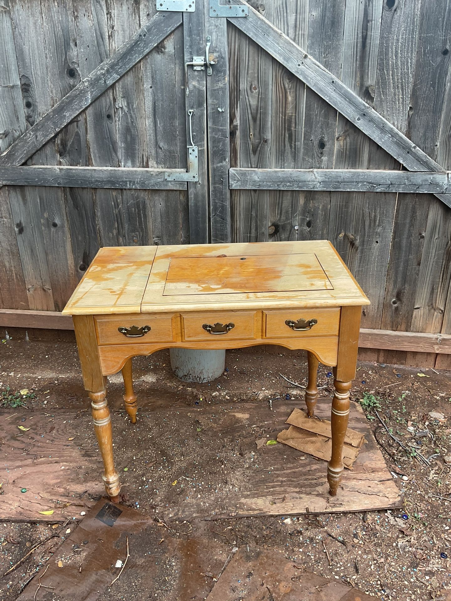 Old sewing machine cabinet great project piece 
