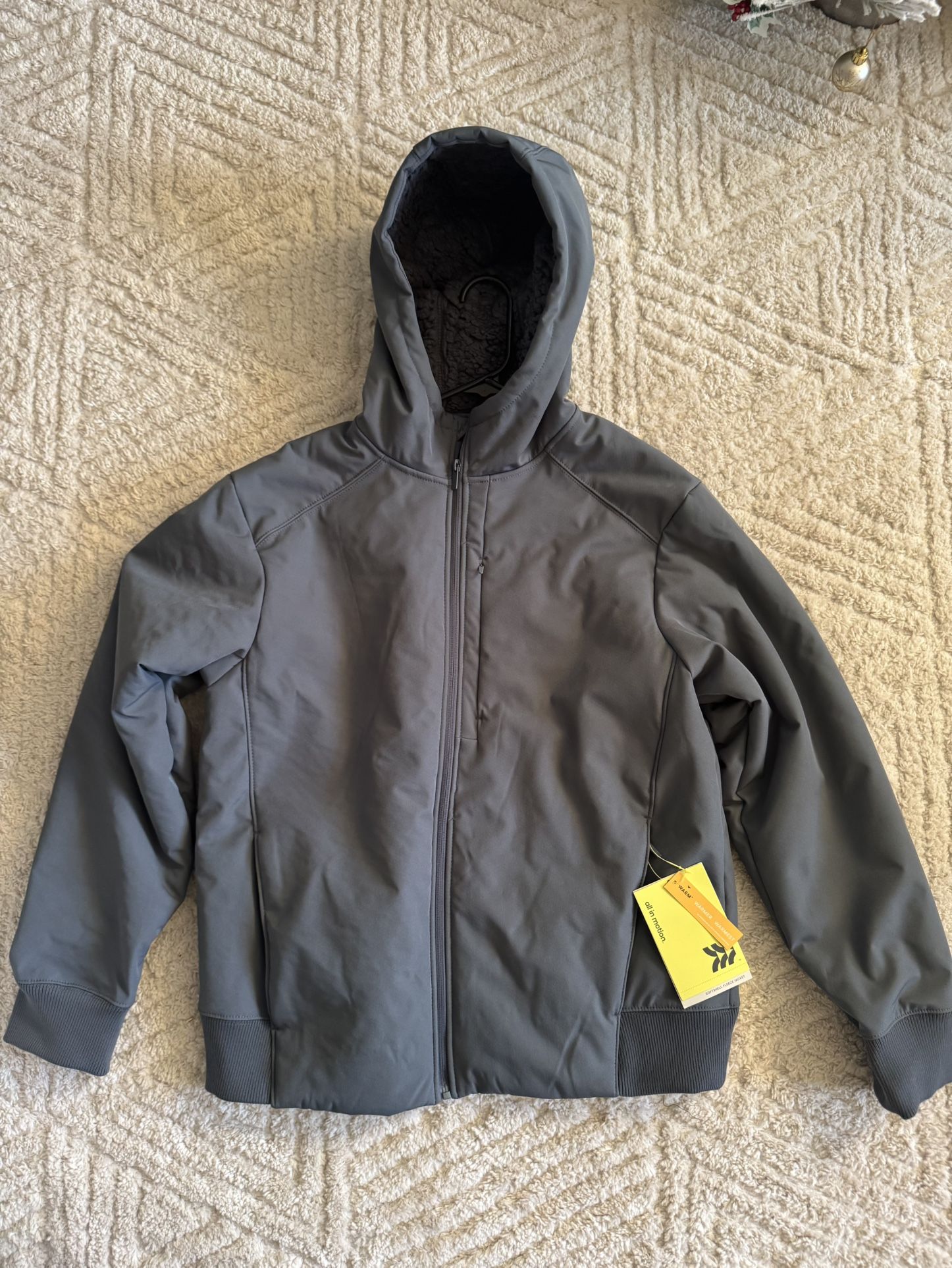 Men warmest jacket size M. Gray color. 